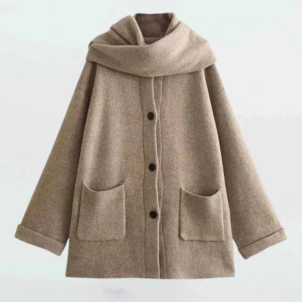 Maud - Women's Knitted Jacket with Button Front - photo 1