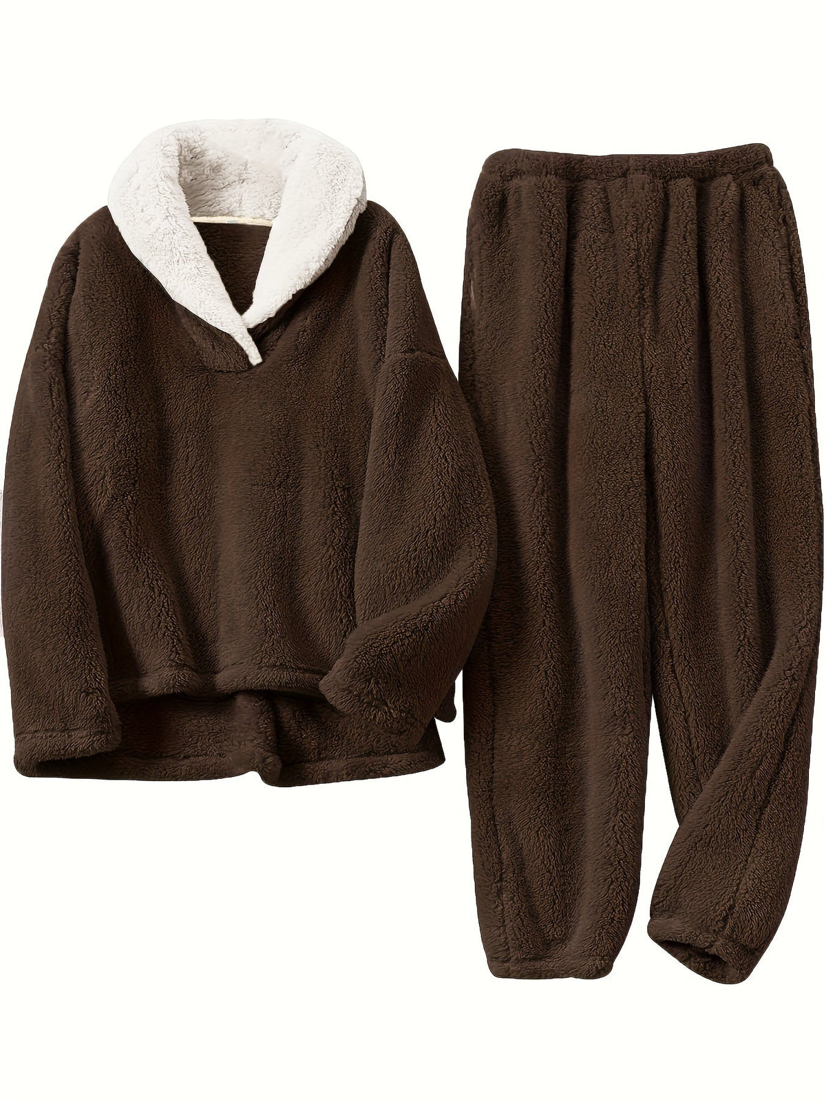 Mila - Women's Teddy Fleece Lounge Set with Half-Zip Collar - photo 6