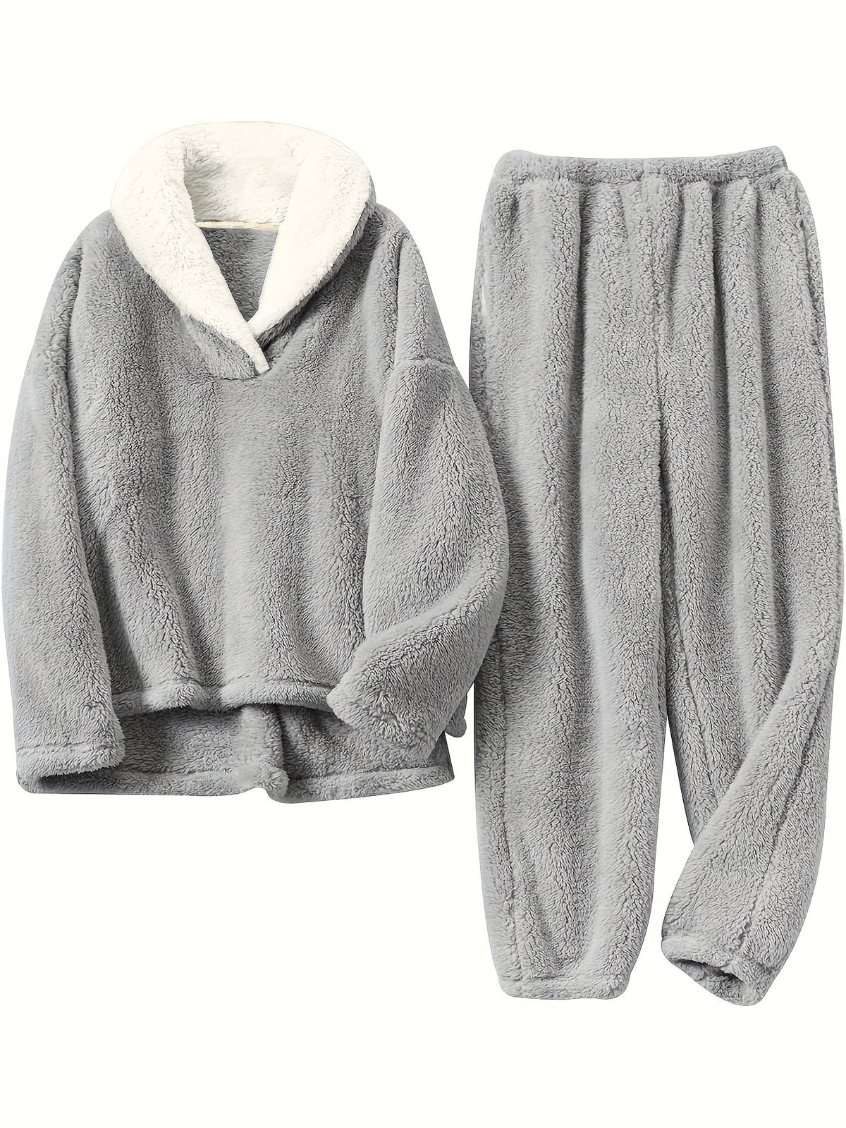 Mila - Women's Teddy Fleece Lounge Set with Half-Zip Collar - photo 7