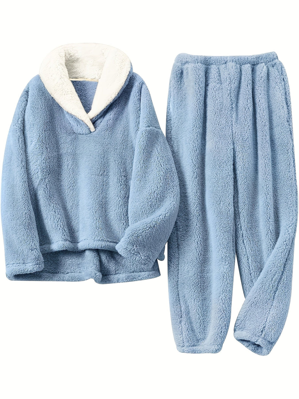 Mila - Women's Teddy Fleece Lounge Set with Half-Zip Collar - photo 8