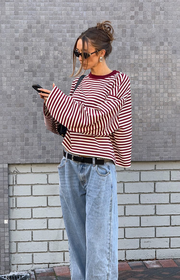 Mindy - Women's Knitted Jumper with Stripe - photo 6