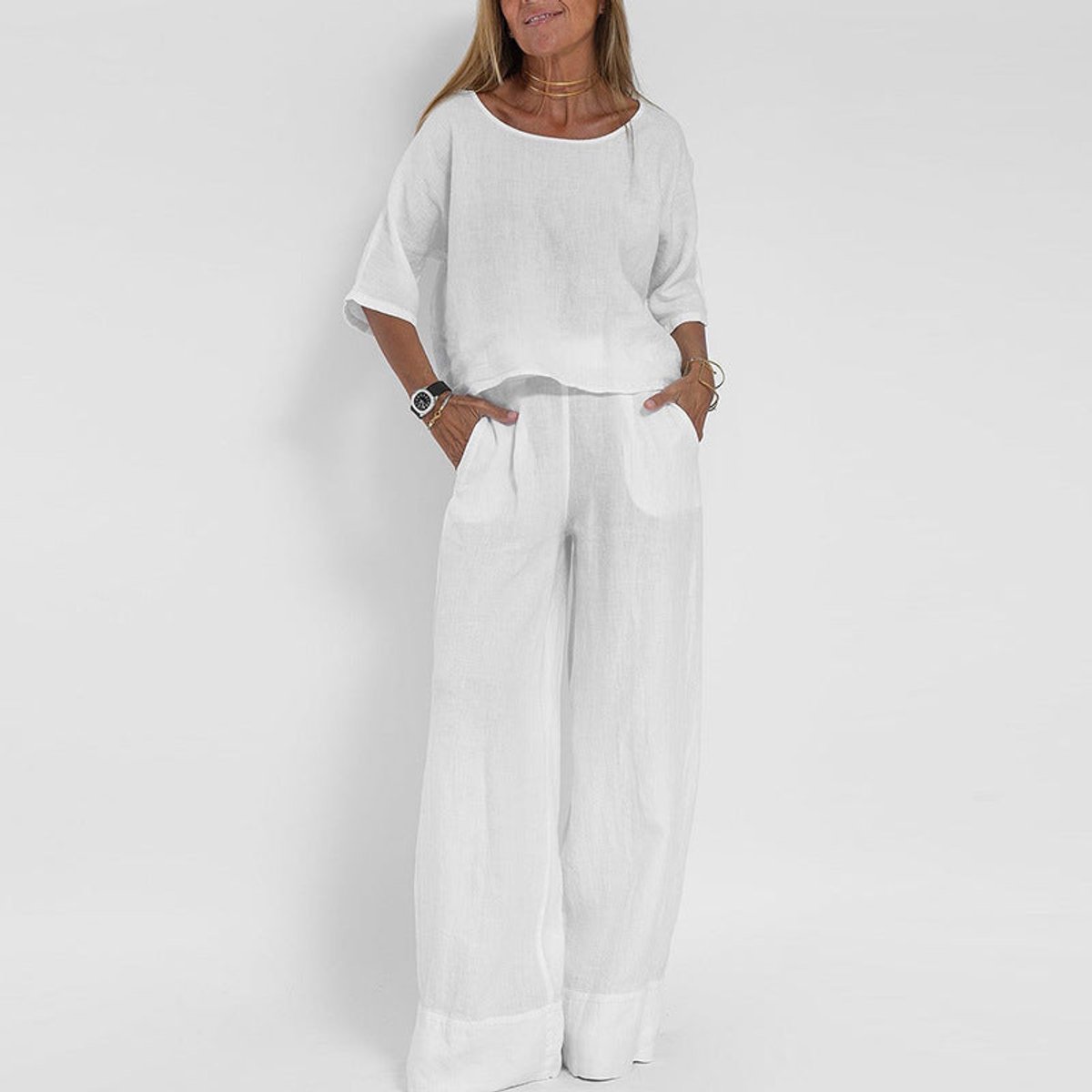 Mireille - Women's Relaxed Two-Piece Set with Wide Leg - photo 10
