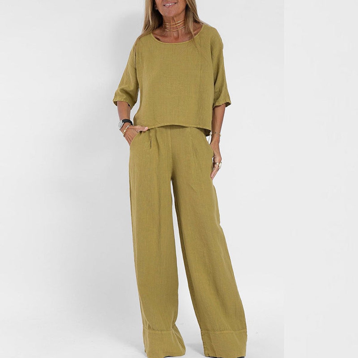 Mireille - Women's Relaxed Two-Piece Set with Wide Leg - photo 8