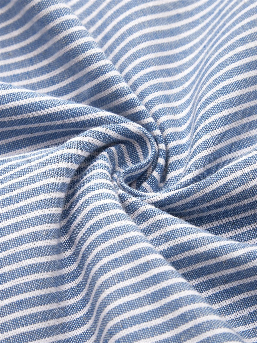 April - Women's Striped Midi Dress with Buttons