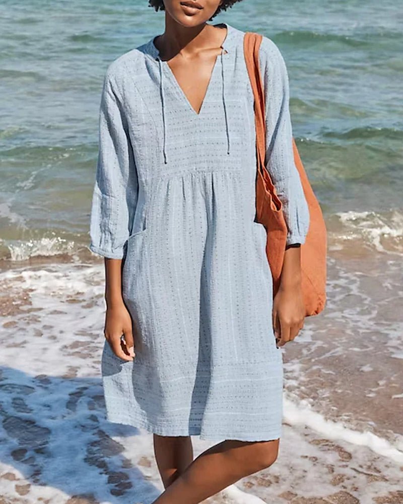 Alice Bohemian Summer Midi Dress V-Neck Cotton Women - photo 2