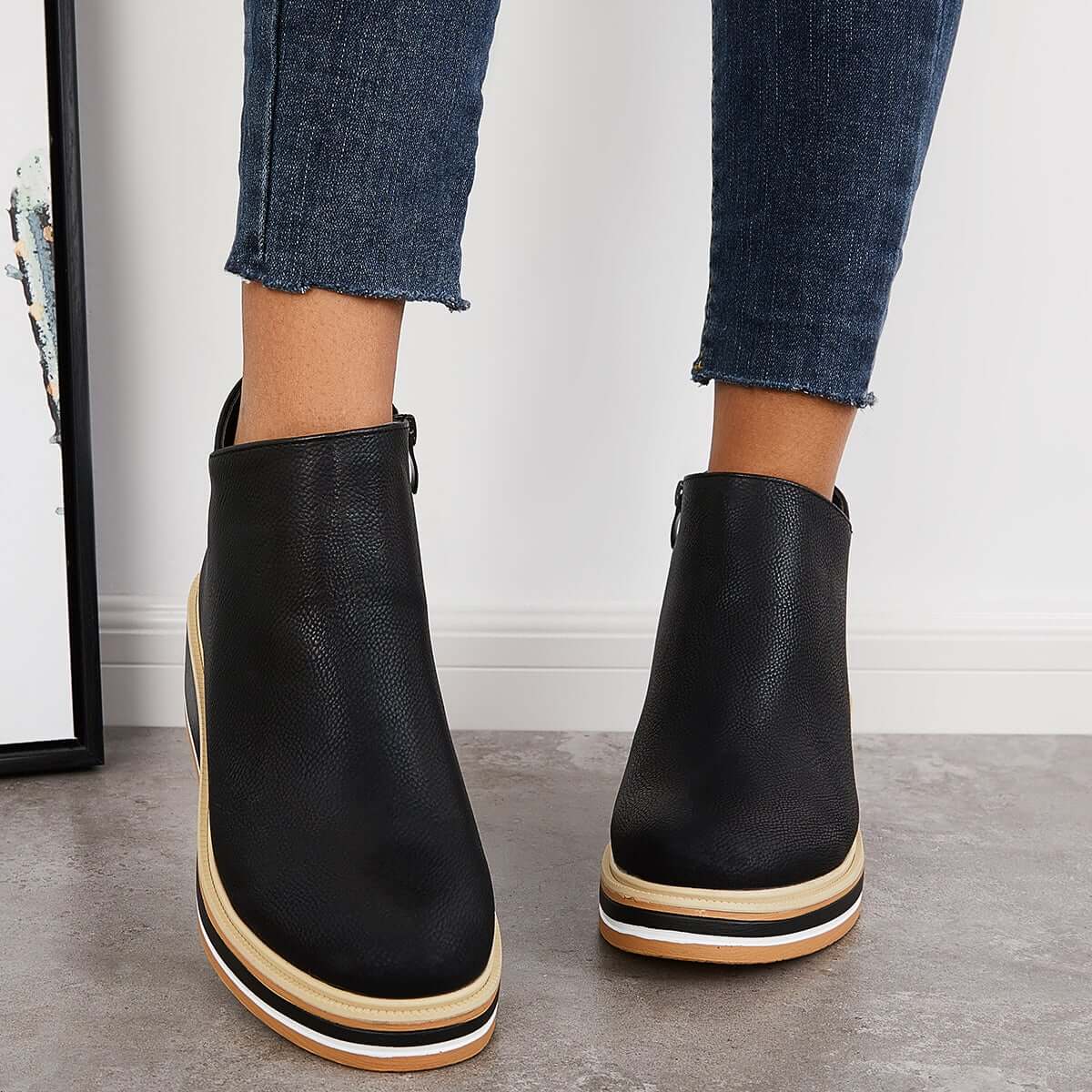 Nanette - Women's Ankle Boots with Zip Front - photo 1