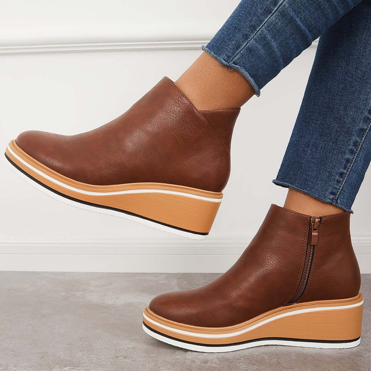 Nanette - Women's Ankle Boots with Zip Front - photo 12