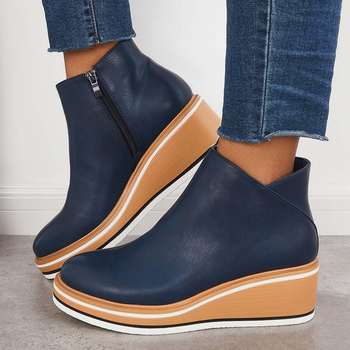 Nanette - Women's Ankle Boots with Zip Front - photo 2