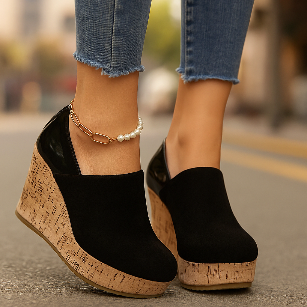 Simone - Women's Wedge Loafers with Cushioned Footbed