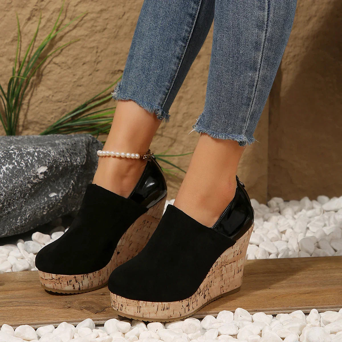 Simone - Women's Wedge Loafers with Cushioned Footbed