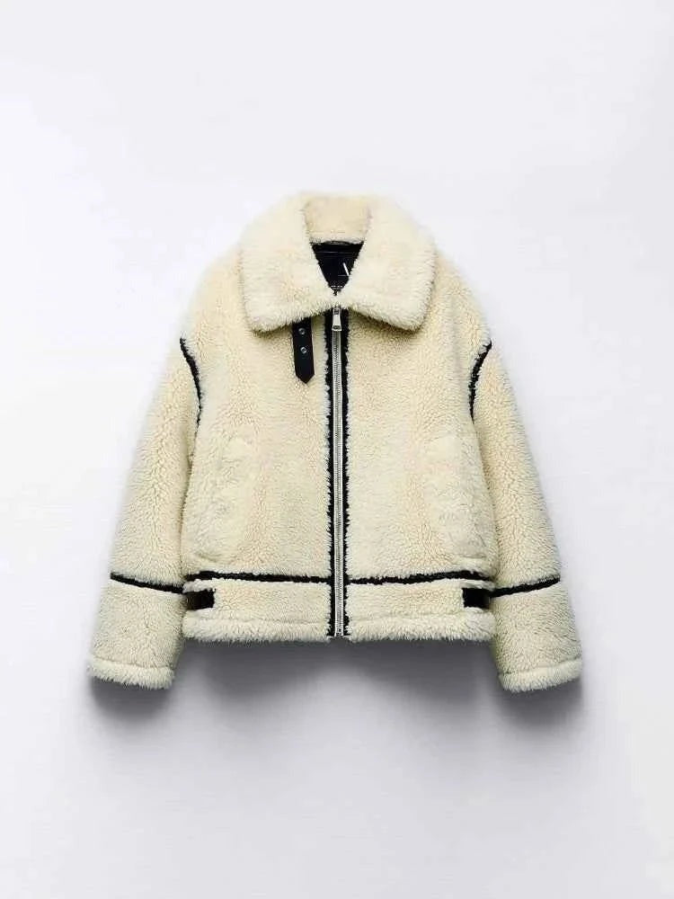 Nicolina - Women's Oversized Jacket with a Fleece Lining - photo 1