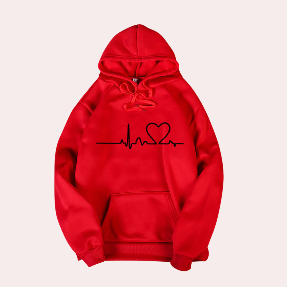 Noeline - Women's Relaxed Hoodie with Heart Print - photo 4