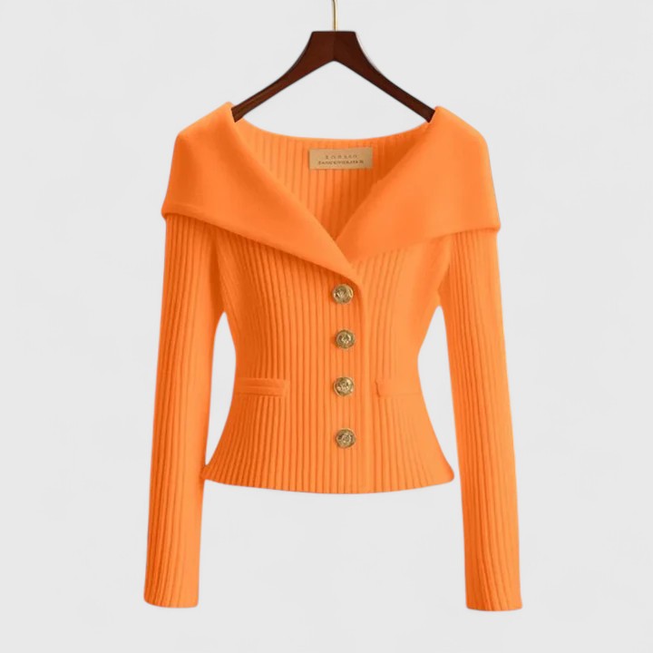 Nova - Women's Fitted Cardigan with Wide Collar - photo 10