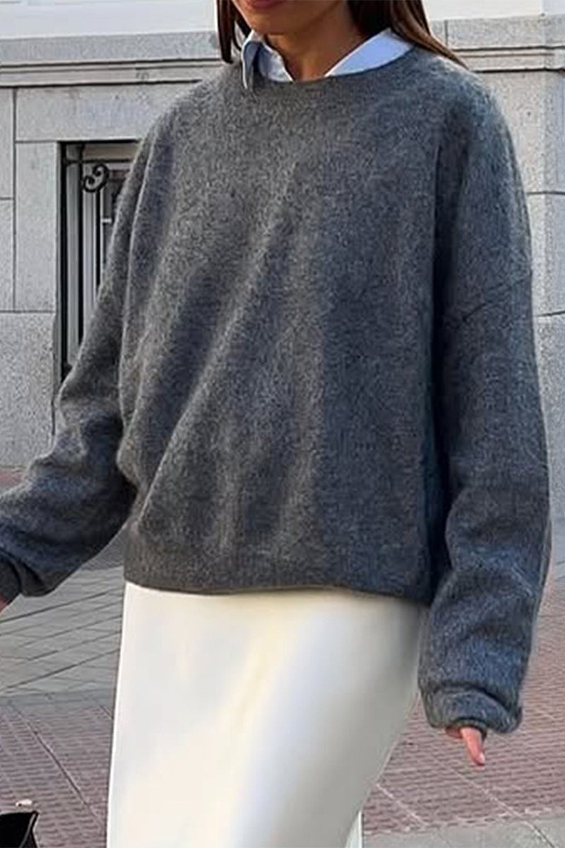 Odessa - Women's Jumper with a Ribbed Knit and a Crew Neck - photo 4