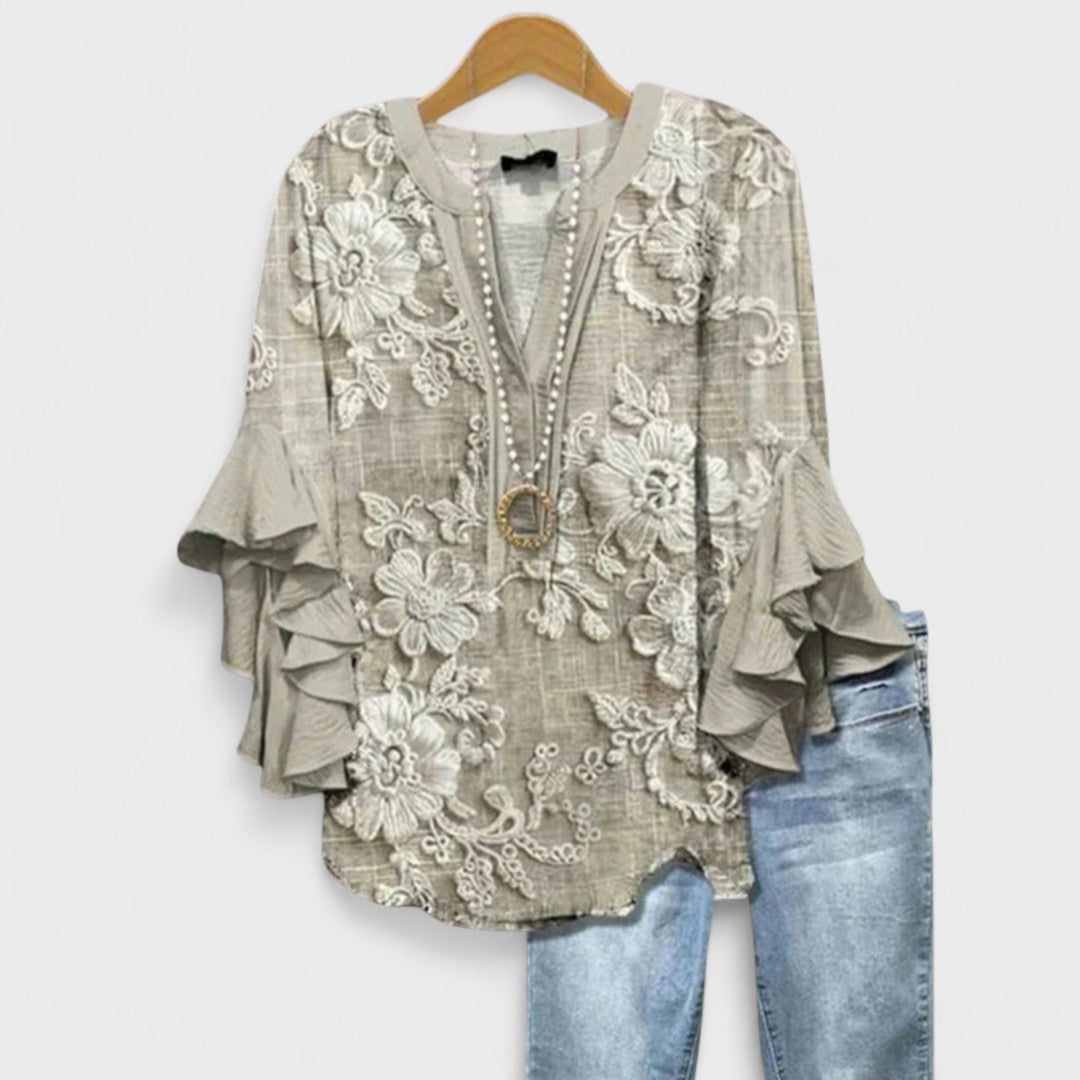 Blanche - Women's Lightweight Blouse with a Neat Finish