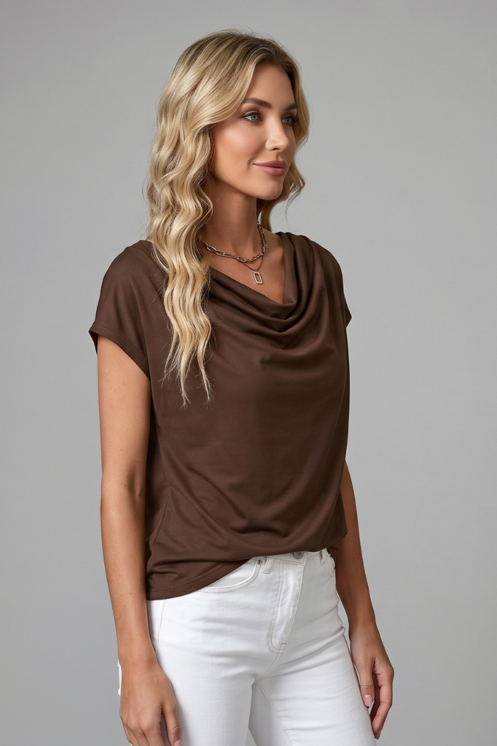 Opaline - Women's Cowl Neck Draped Blouse - photo 3