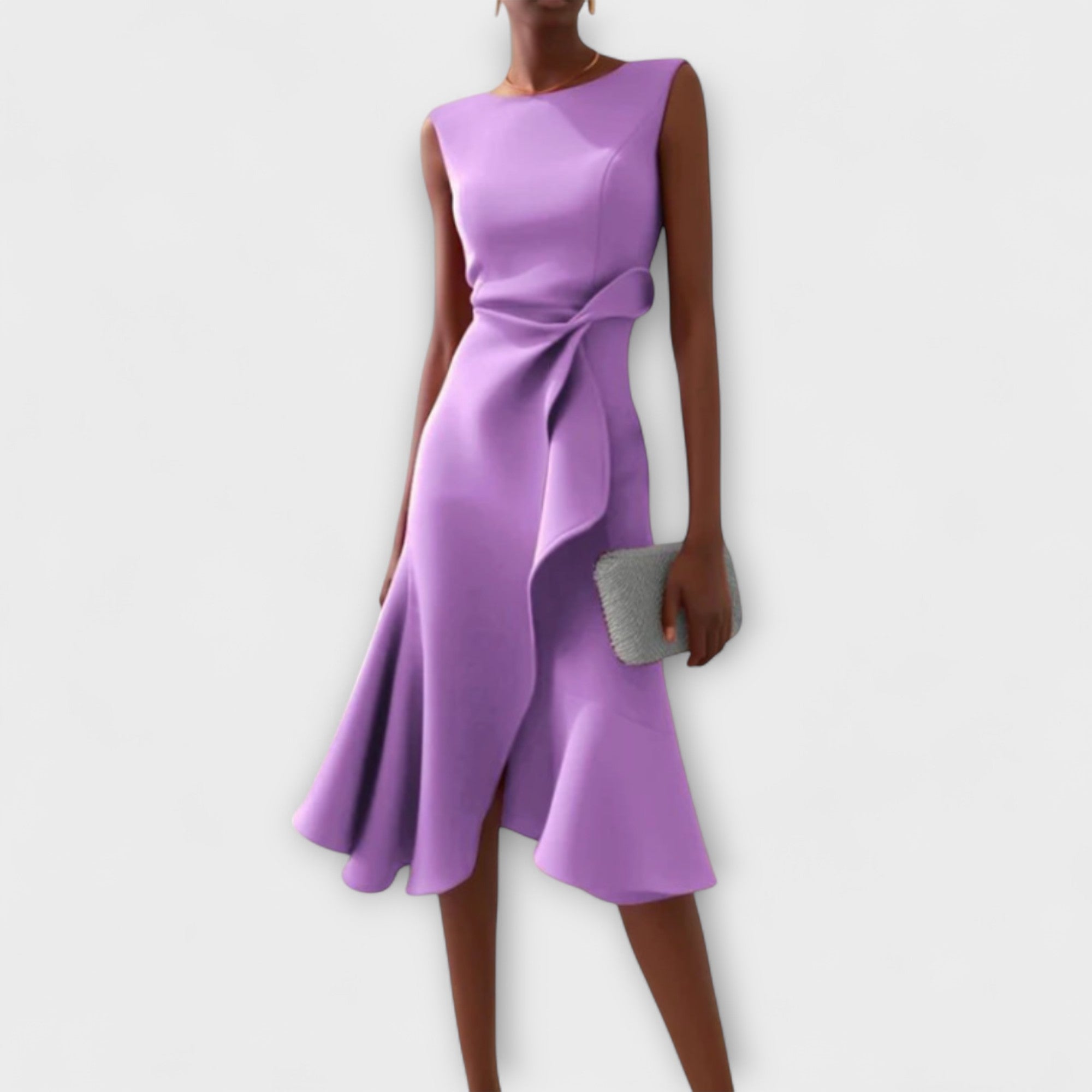 Caroline - Women's Flowing Midi Dress with No Sleeves