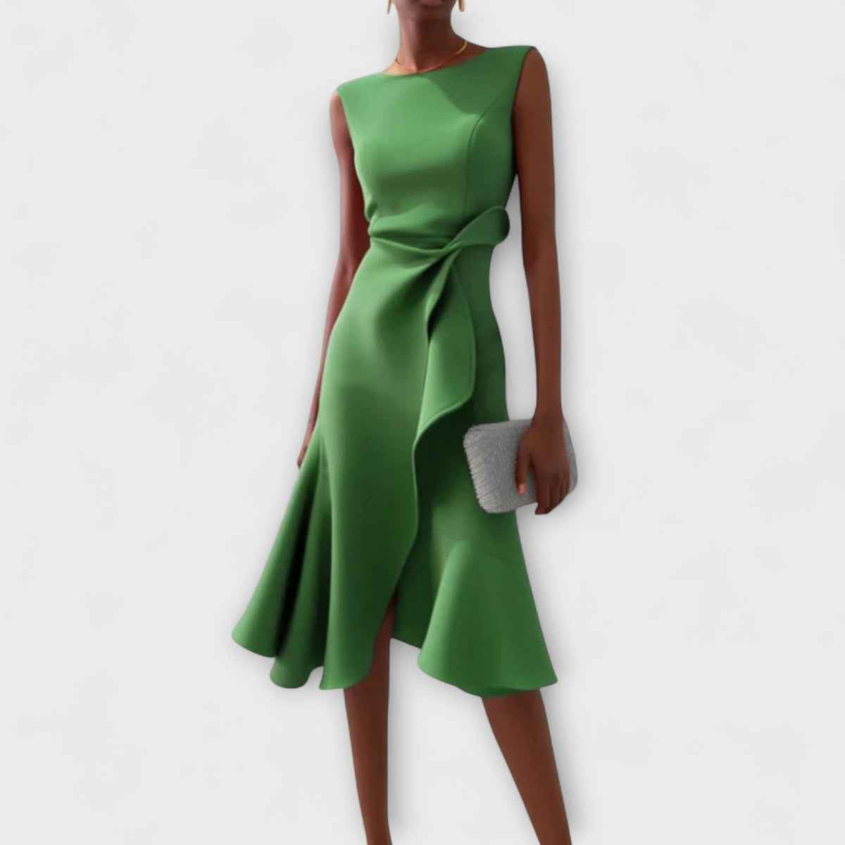 Caroline - Women's Flowing Midi Dress with No Sleeves