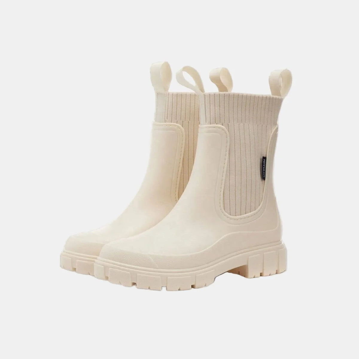 Ilona - Women's Ankle Boots with Ribbed Knit Cuff