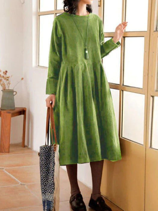 Parthenia - Women's Midi Dress with Wide Leg and Long Sleeves - photo 3