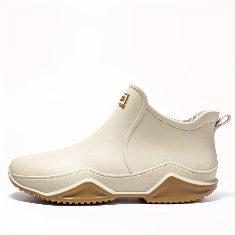 Patience - Women's Winter Boots with a Buckle Strap in Beige