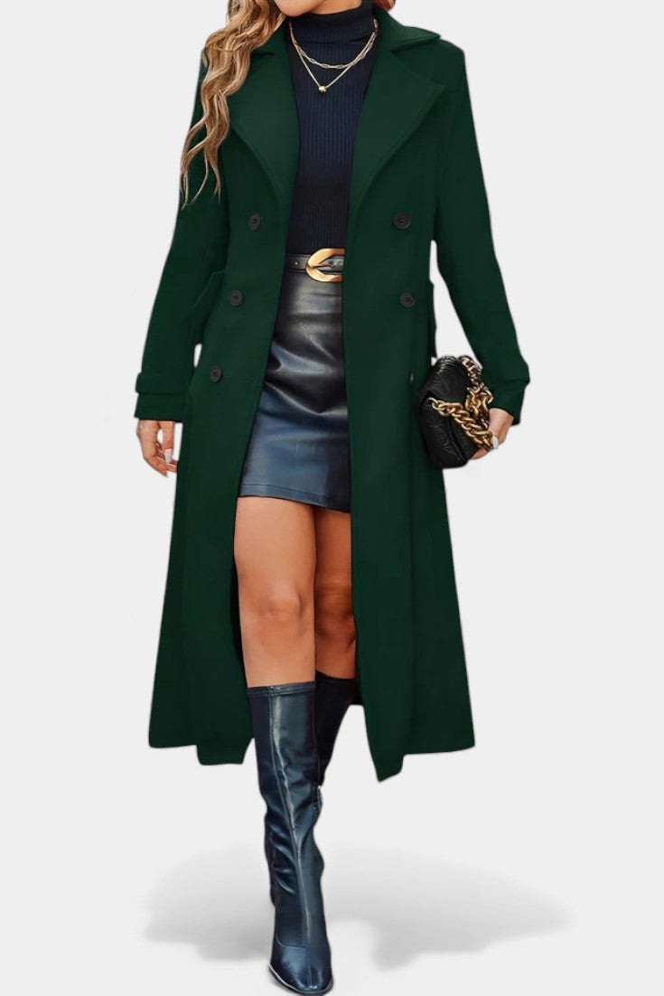 Paula - Women's Oversized Long Coat with Side Pockets – view 18