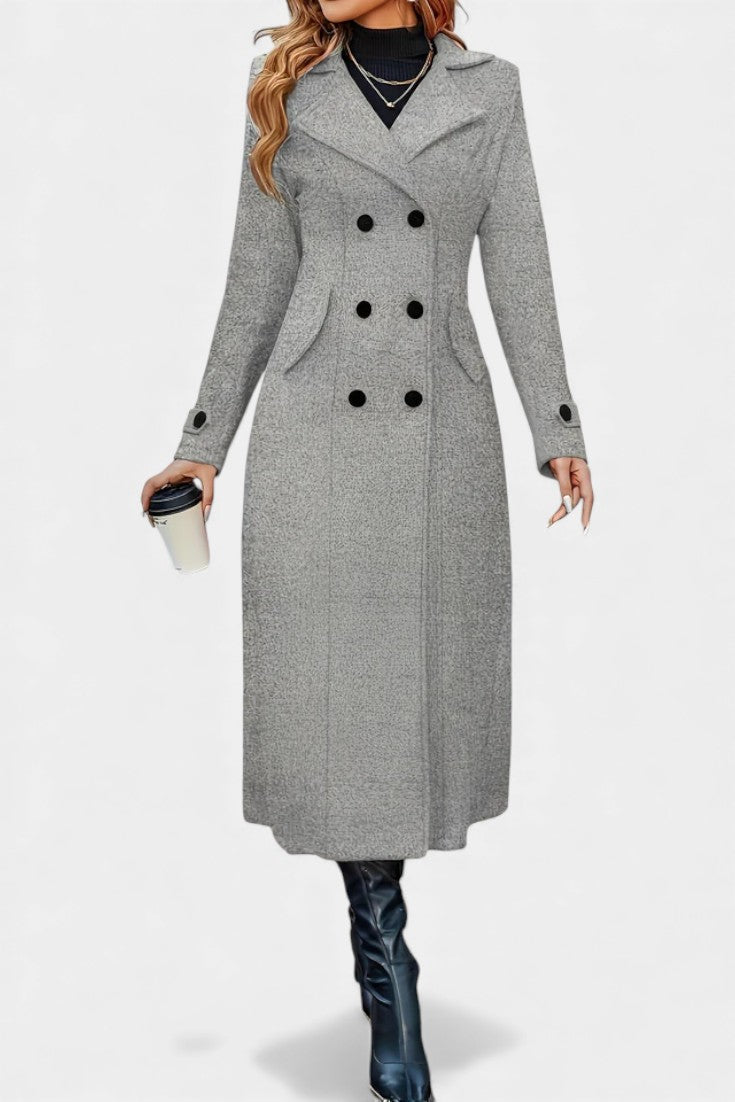 Paula - Women's Oversized Long Coat with Side Pockets – view 2