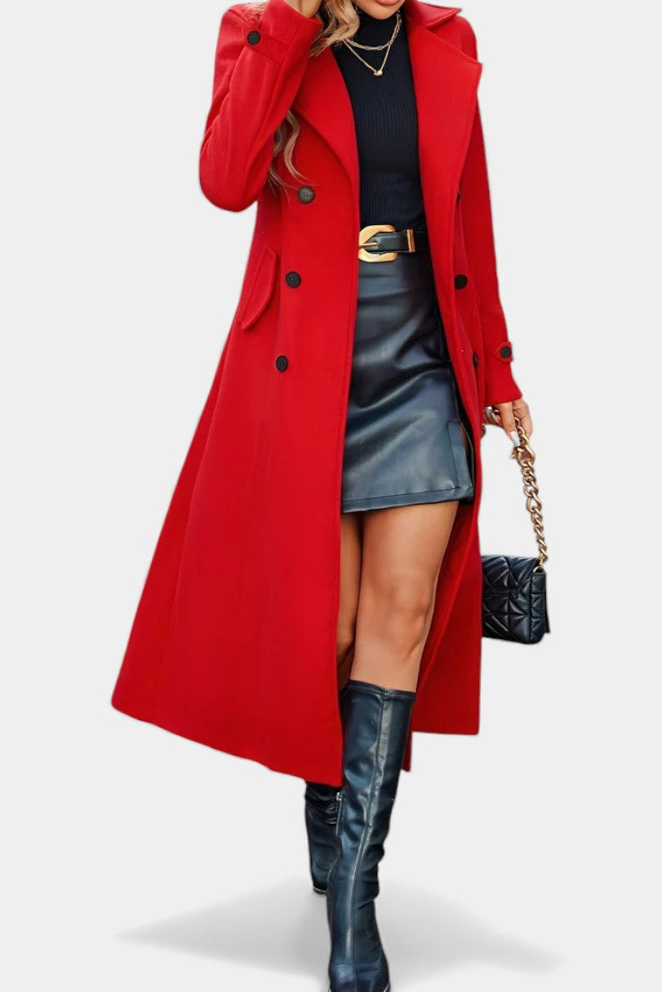 Paula - Women's Oversized Long Coat with Side Pockets – view 24