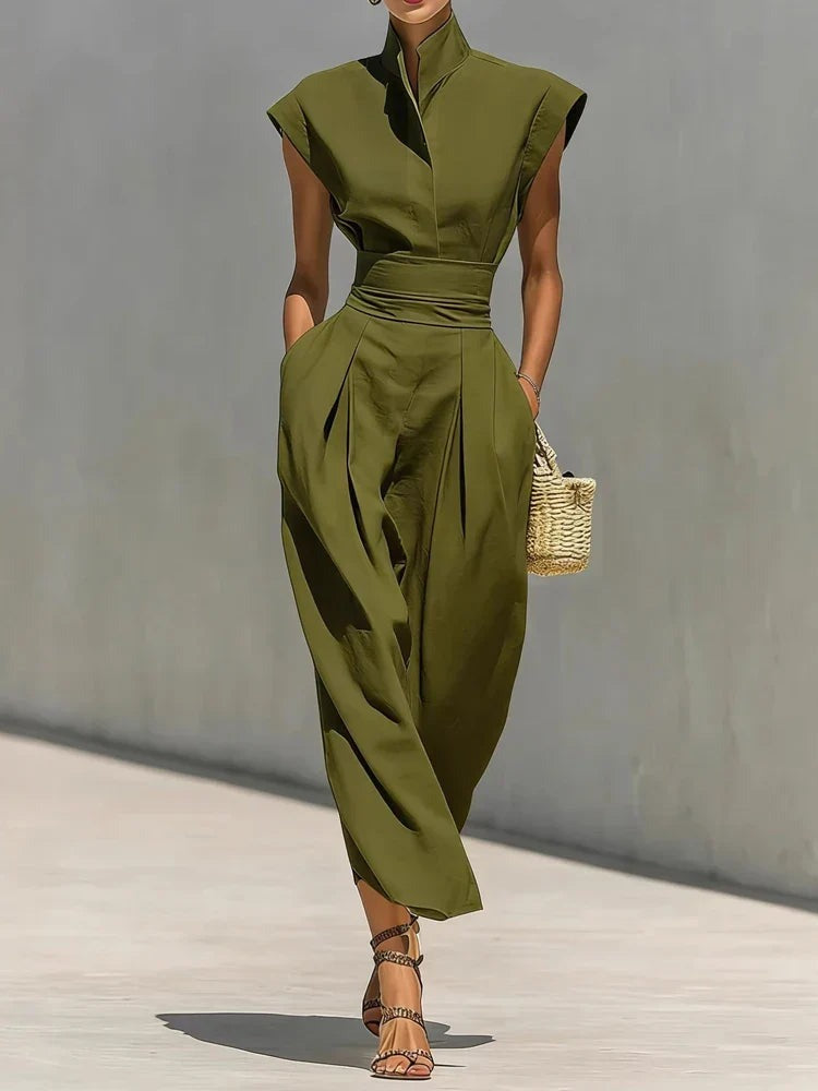Paulette - Women's Midi Dress with Side Pockets and Roll Neck - photo 4