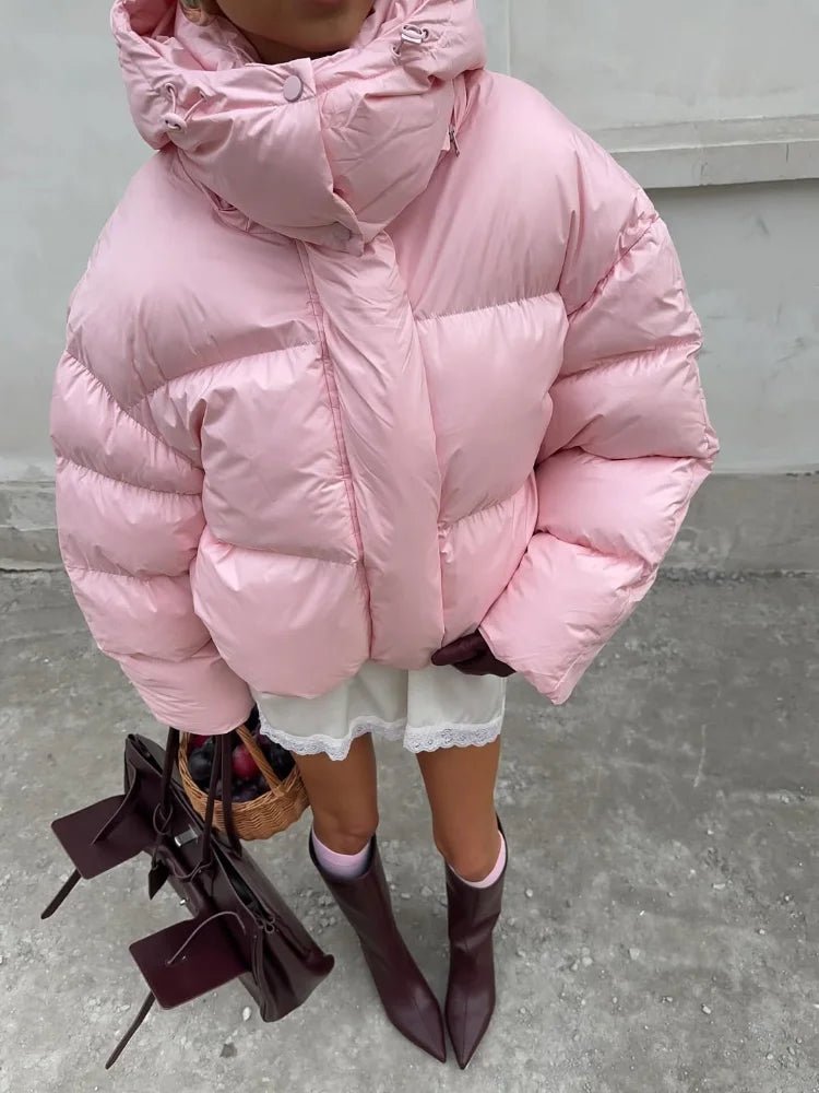 Perdita - Women's Oversized Puffer Jacket with Hood - photo 1