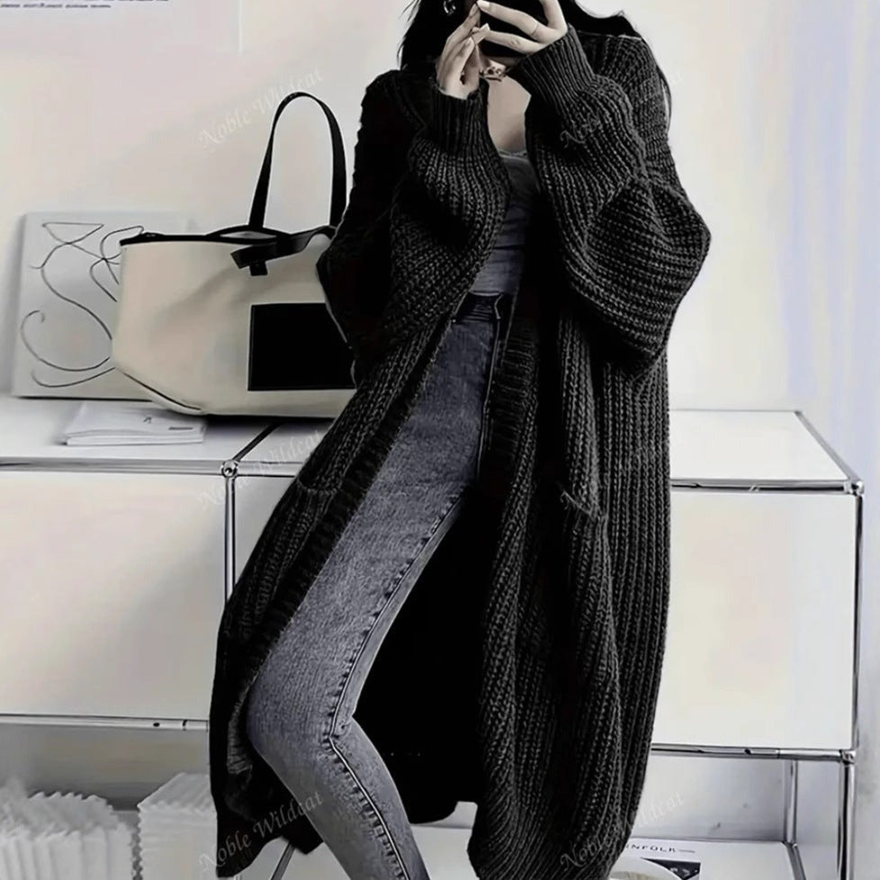 Perrine - Women's Longline Knit Cardigan with Pockets
