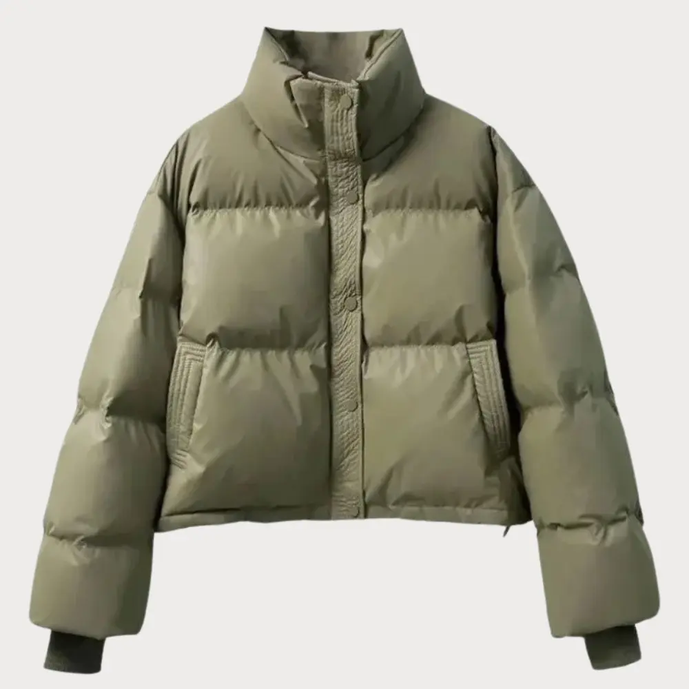 Philippa - Women's Cropped Puffer Jacket with Stand Collar - photo 2