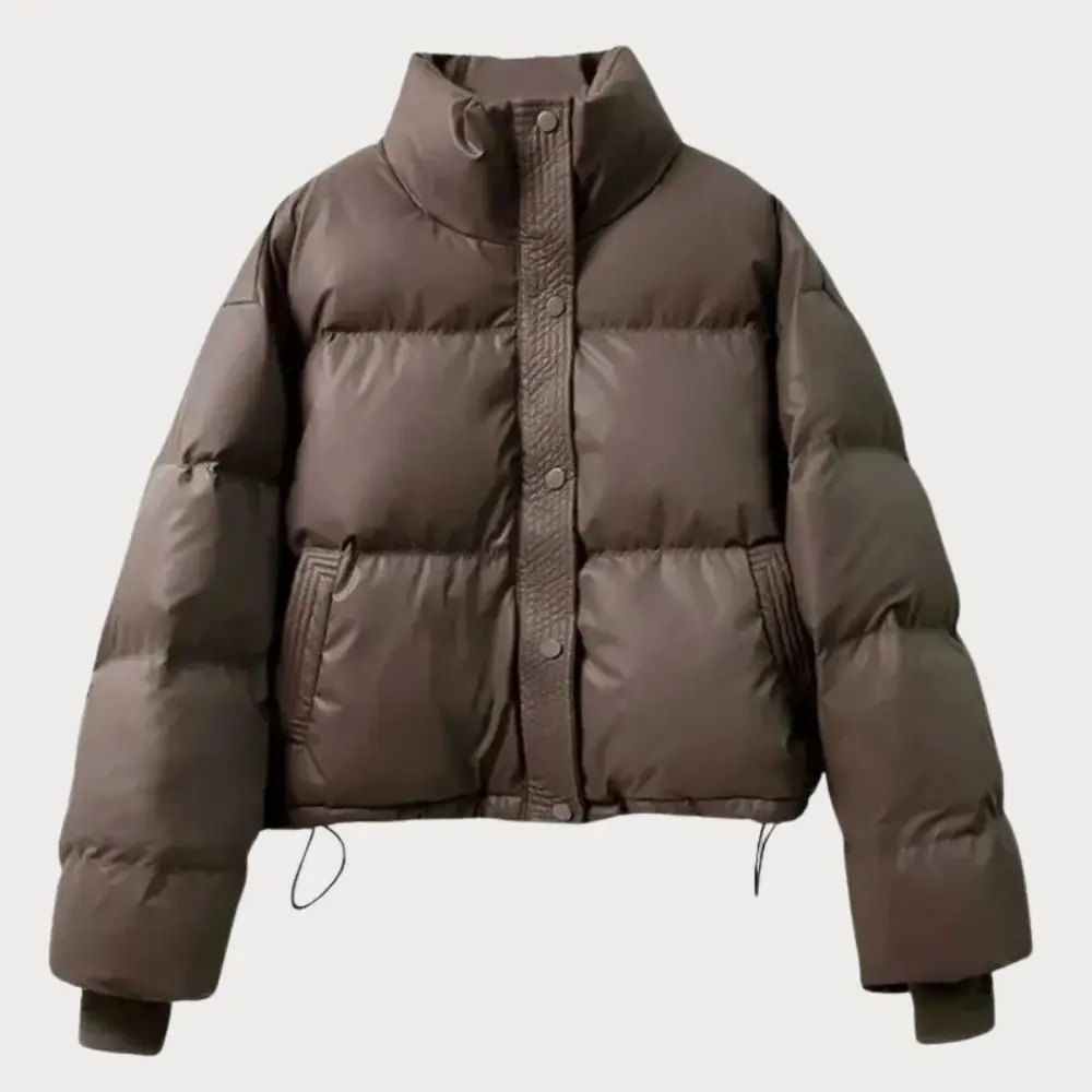 Philippa - Women's Cropped Puffer Jacket with Stand Collar - photo 3