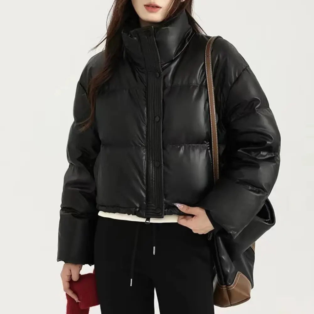 Philippa - Women's Cropped Puffer Jacket with Stand Collar - photo 6