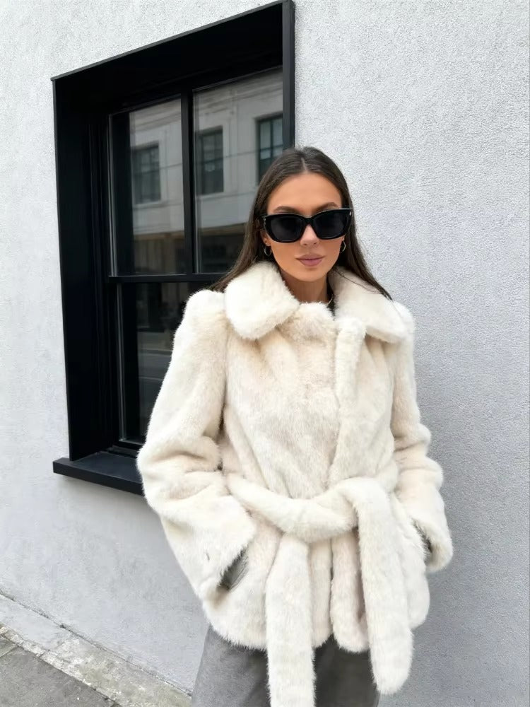 Phoebe - Women's Coat with Tie Belt - photo 1