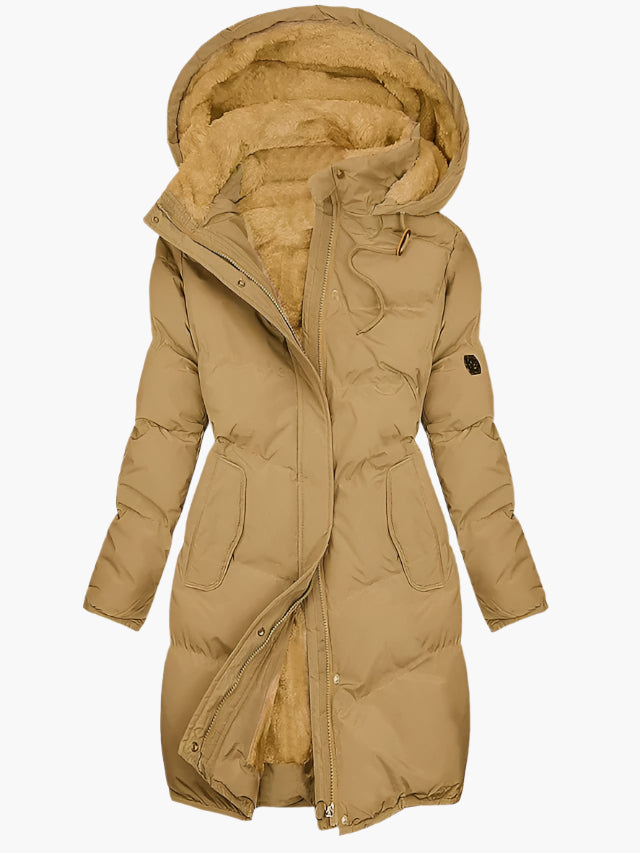 Olivia - Women's Long Quilted Hooded Winter Coat - photo 3