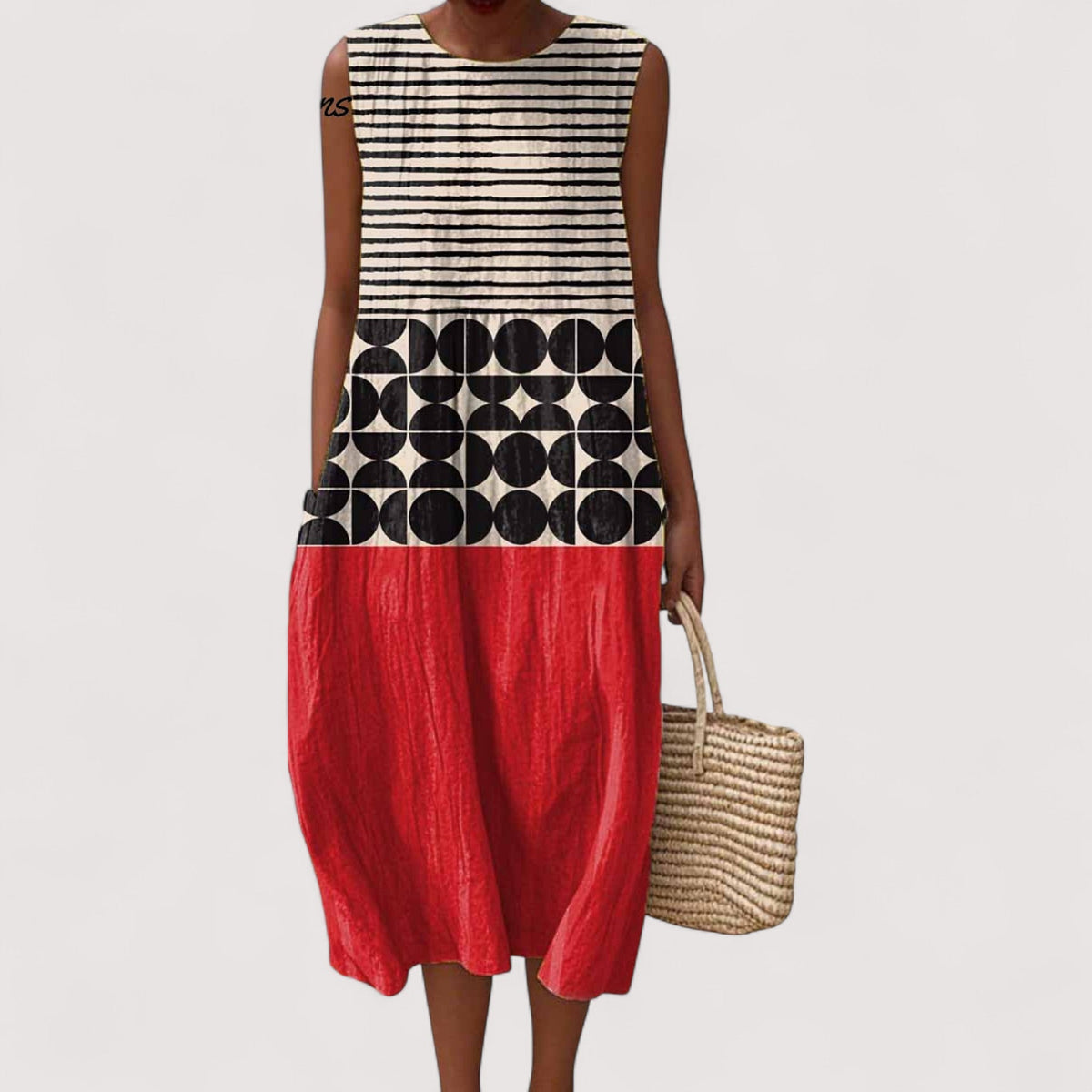 Clare - Women's Colour Block Midi Dress