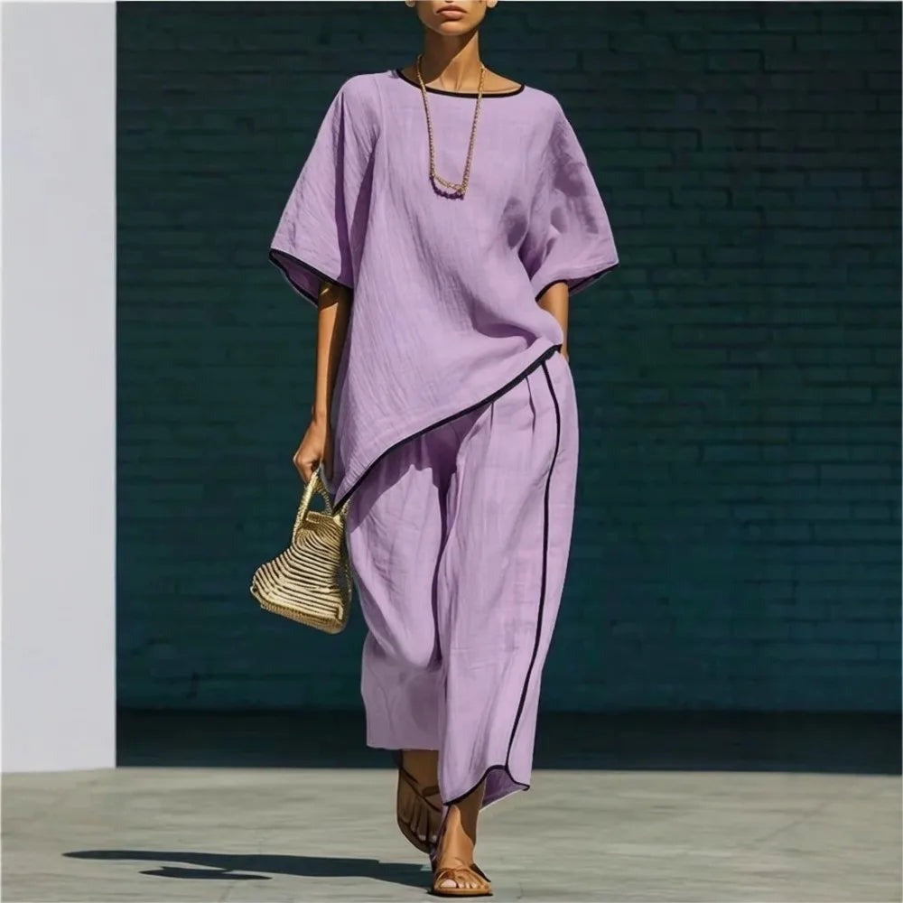 Harriette - Women's Flowing Two-Piece Set with a Fluid Drape