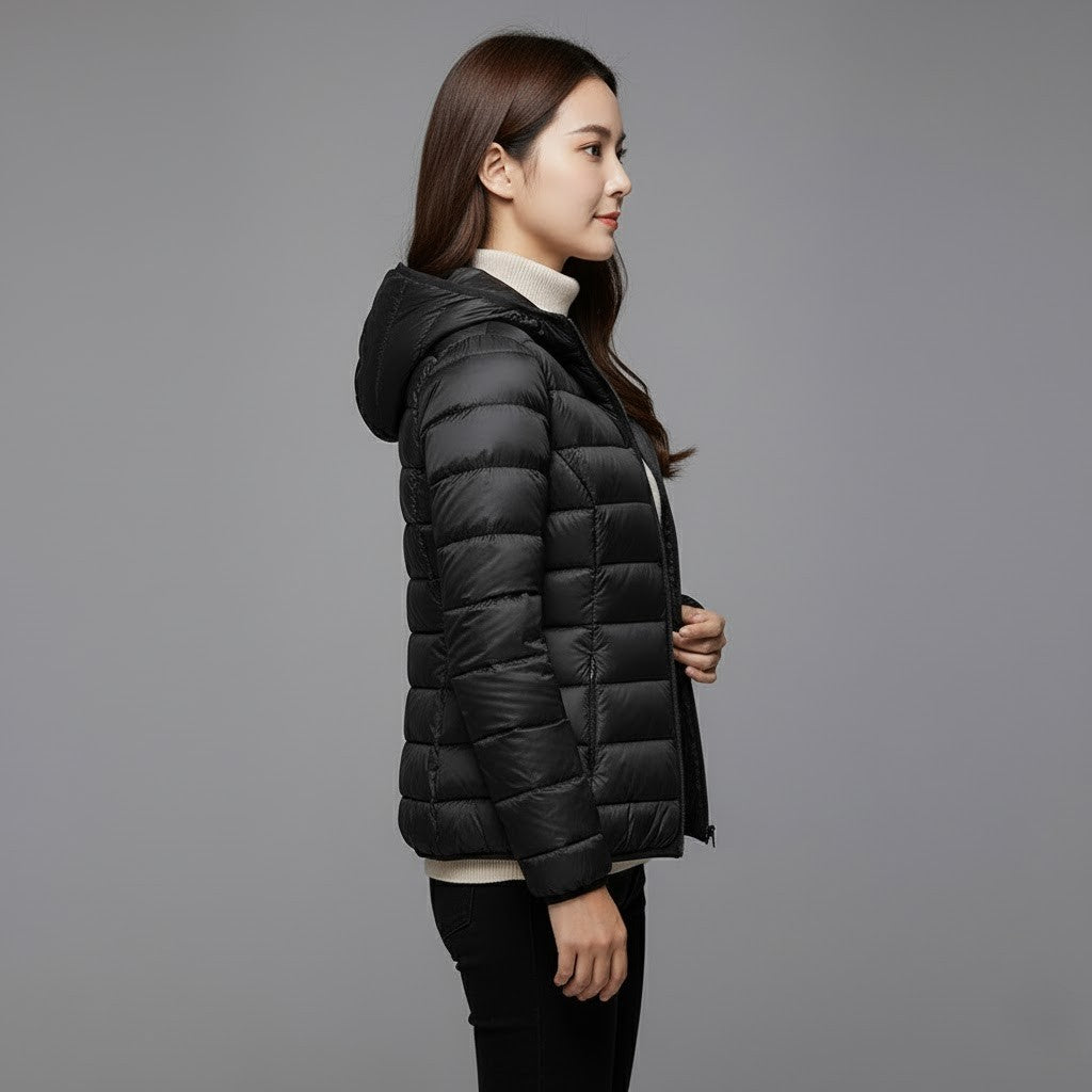 Prudence - Women's Jacket with a Hood and a Padded Finish - photo 3