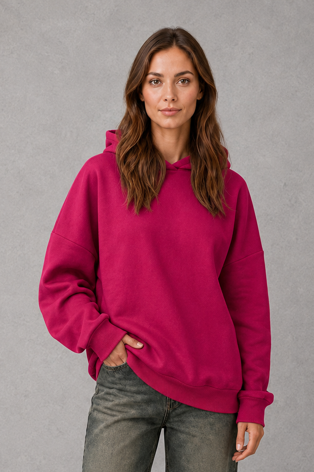 Prue - Women's Relaxed Cotton Blend Fleece Hoodie - photo 1