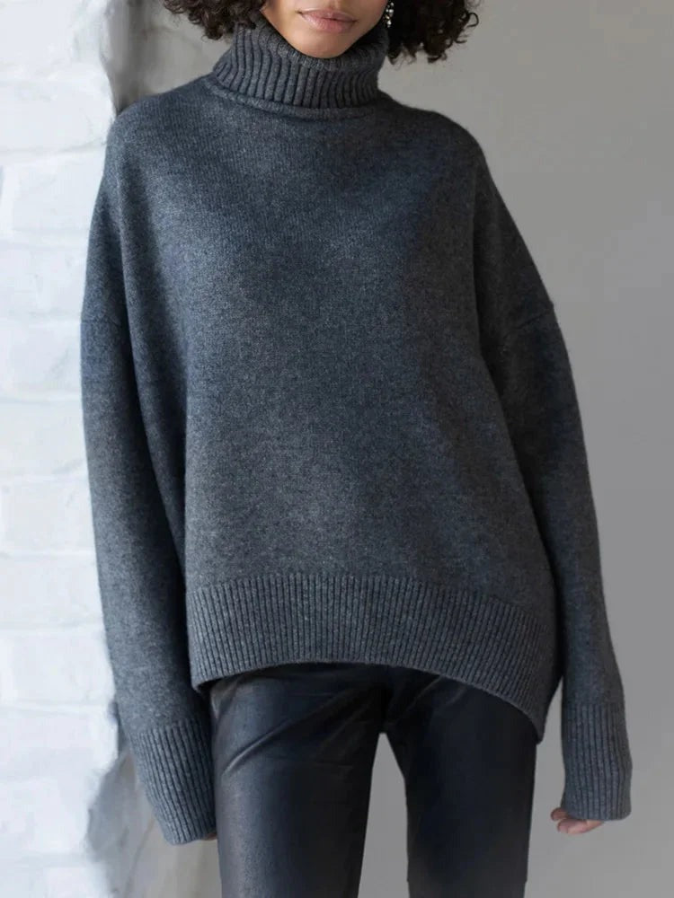 Zelda - Women's comfortable long-sleeved turtleneck sweater - photo 10