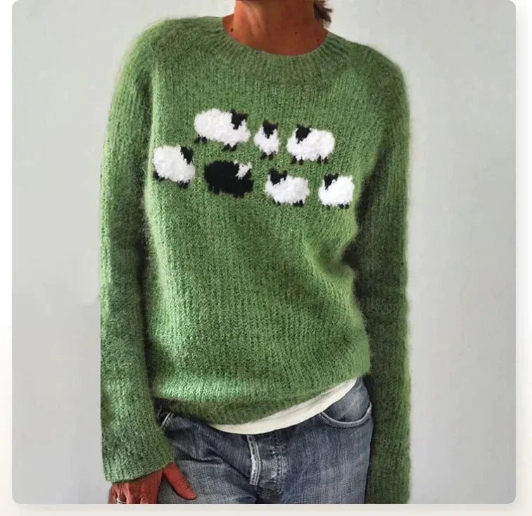 Jamie - Women's retro striped knit boat neck sweater - photo 2