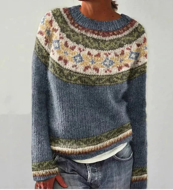 Jamie - Women's retro striped knit boat neck sweater - photo 4
