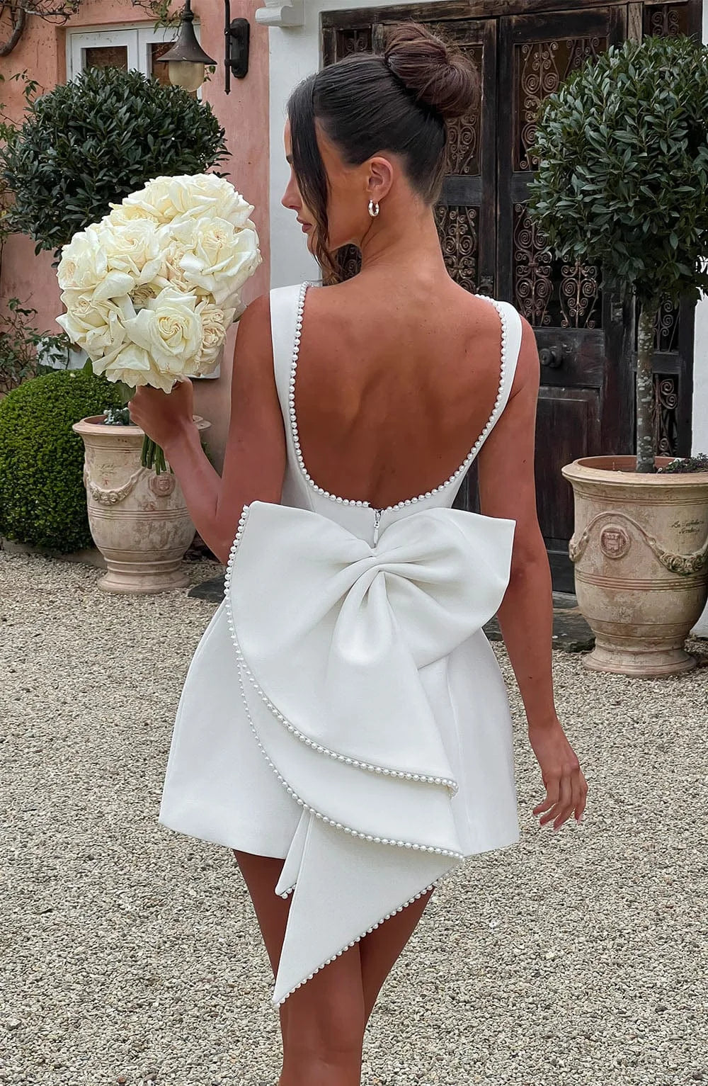Georgia - Abito corto da donna con fiocco decorativo sul retro