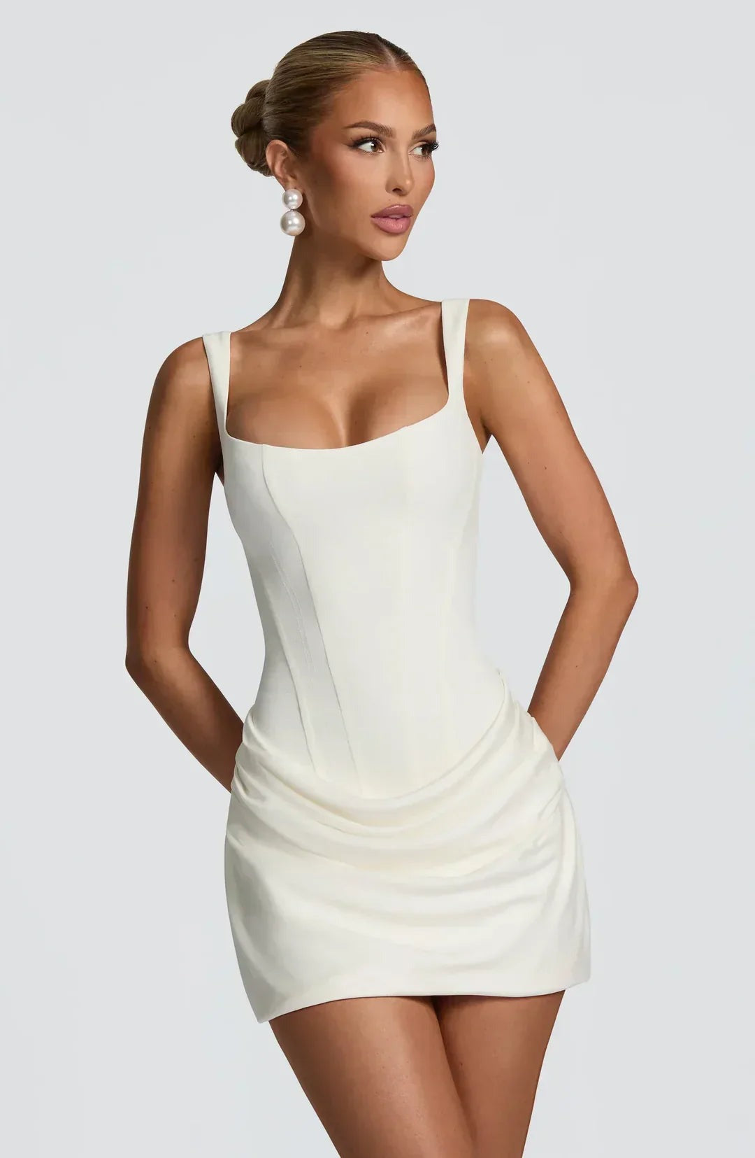 Draped corset Mini dress for women - photo 2