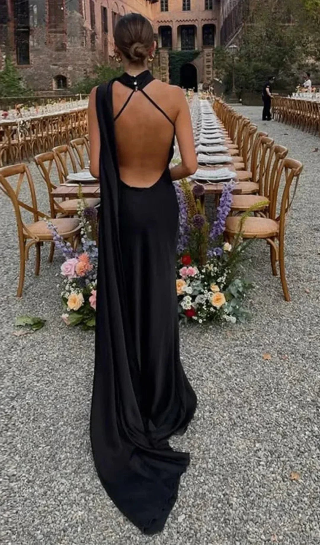 Women's draped one-shoulder Maxi dress - photo 11