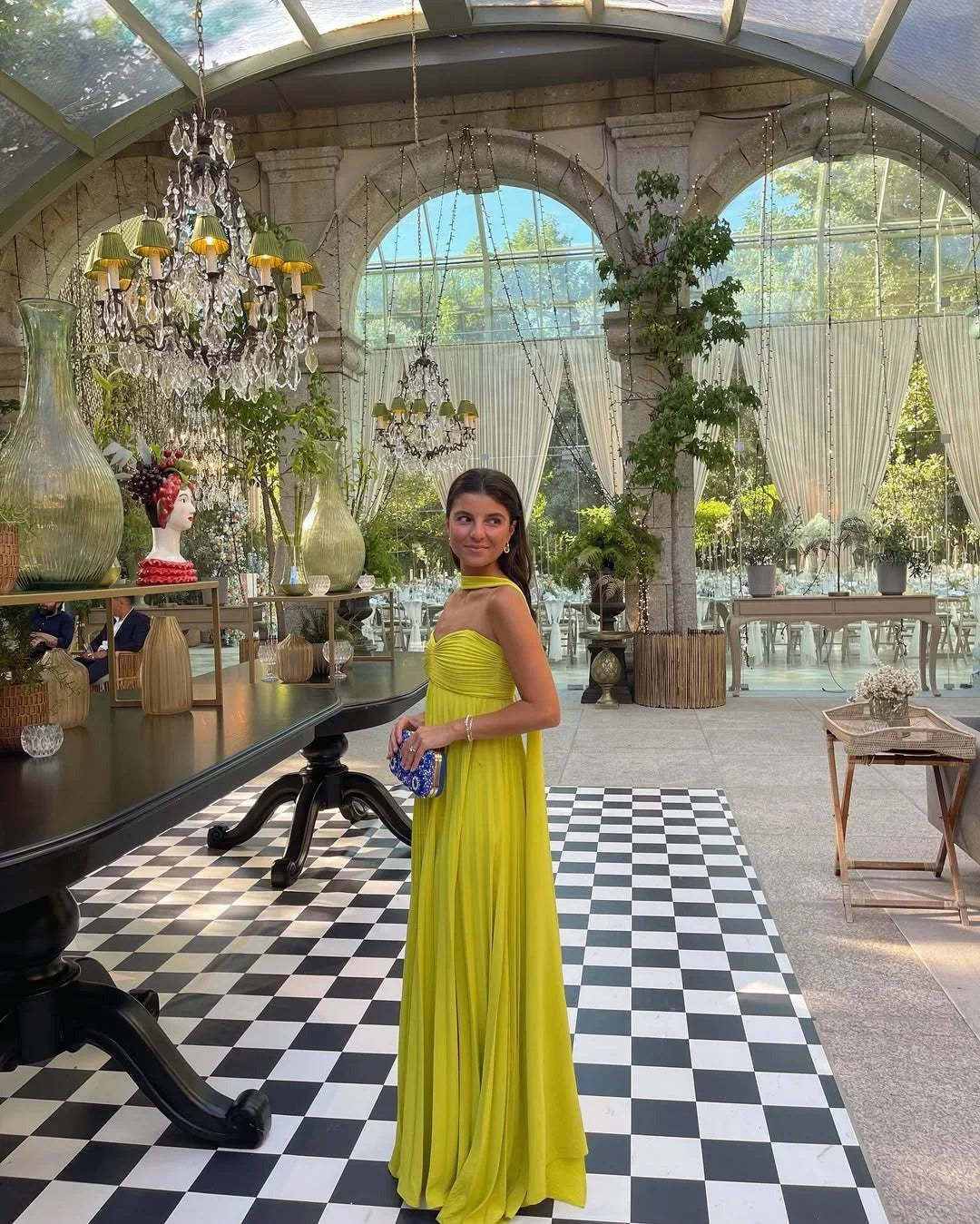 Women's yellow pleated Maxi dress - photo 2