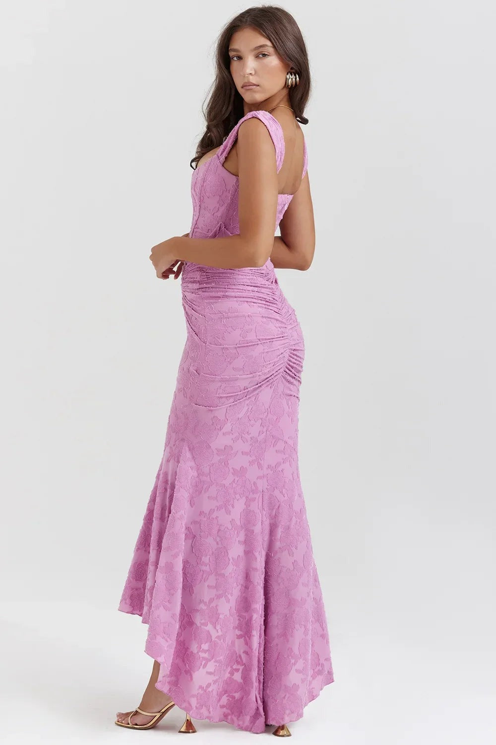 Aaliyah - Women's midi dress with floral pattern and wide straps - photo 29