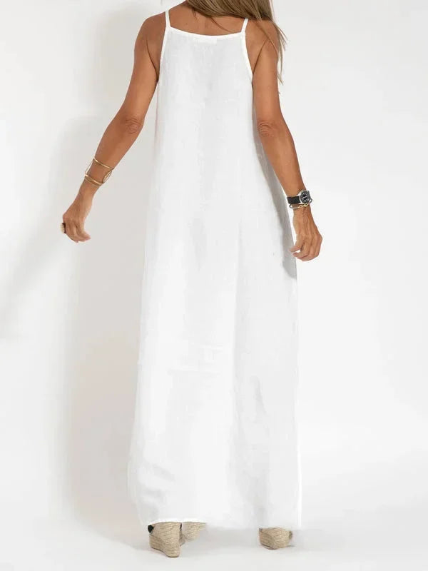 Maria - Women's Sleeveless Linen Maxi Dress, Casual Summer Dress - photo 10