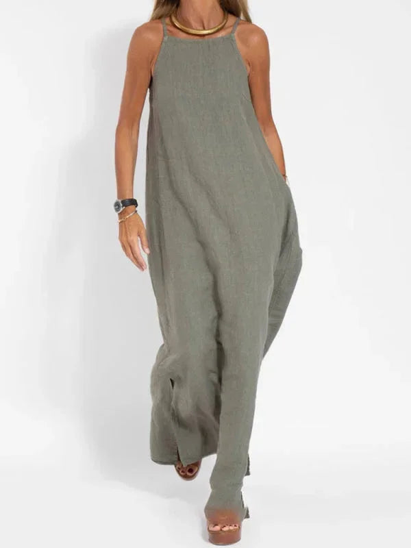 Maria - Women's Sleeveless Linen Maxi Dress, Casual Summer Dress - photo 8